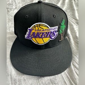 New Era Lakers fitted hat (with trophy and taco patch) size 7 3/8